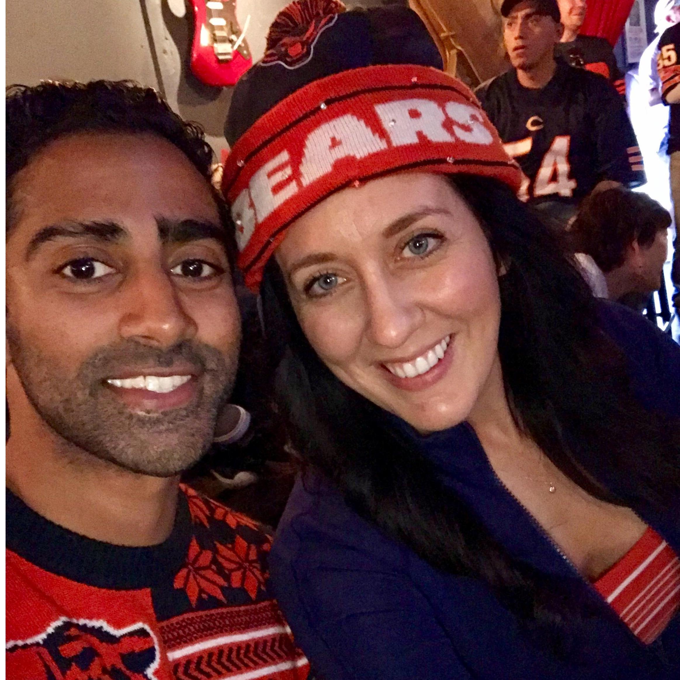 Here is Erica trying *so hard* to like football, bless her heart.