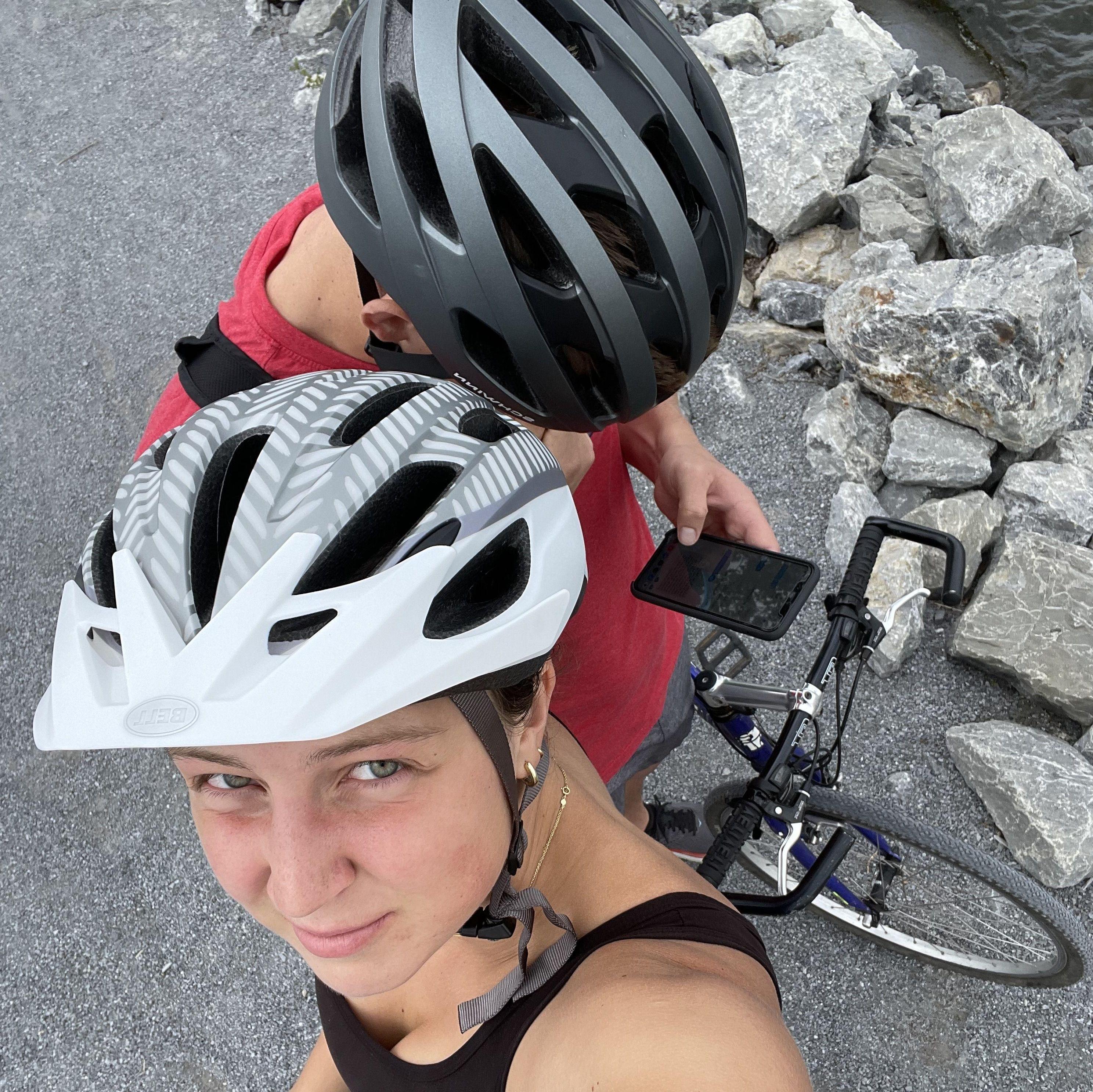 On this bike ride Rowan did not smash her face into the asphalt. Win. Ben's fall record remains at 0.