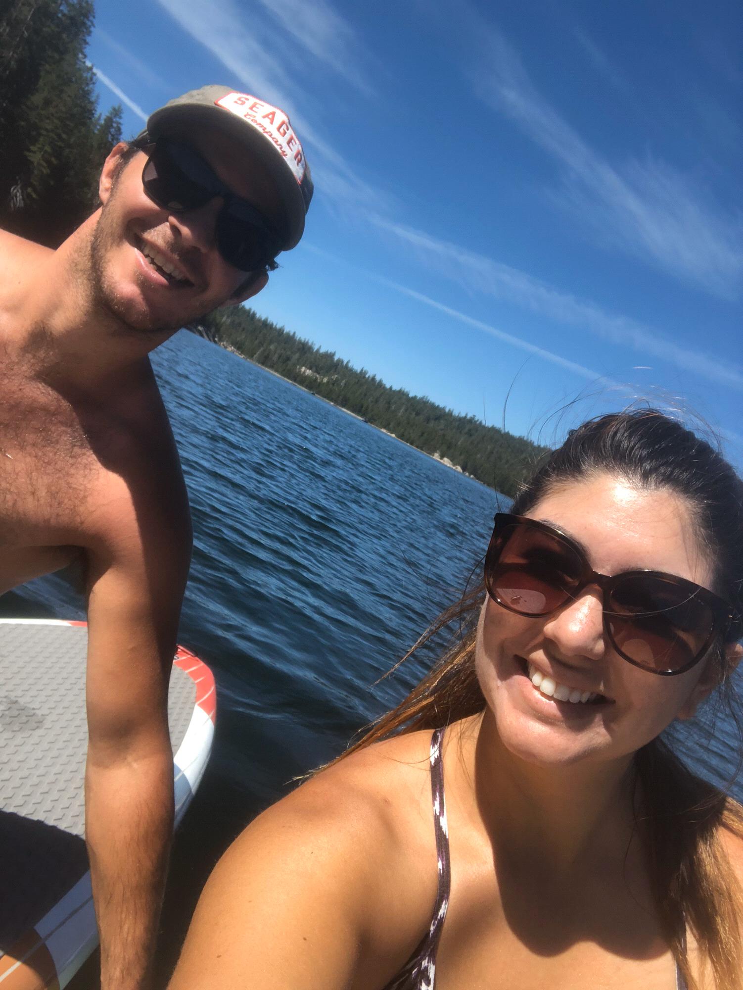Right before Luke proposed! Lake Alpine, California. August 3rd, 2019