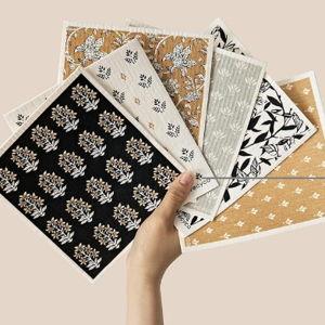 RECYCO Swedish Dishcloths for Kitchen | 6 Pack Heritage Florals Neutral Washable Dish Rags | Cellulose Reusable Cleaning Paper Towels | Absorbent Counter Dish Cloth Sponge Kitchen Wipes, 8" L x 7" W