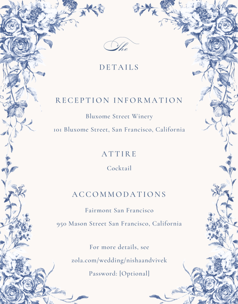 Hattaway | Dark Cobalt | Zola Wedding Enclosure Cards