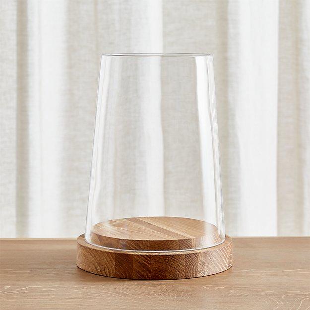 Ellery Hurricane 11.5" Oak Candle Holder