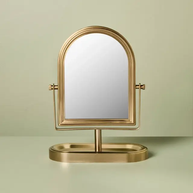12"x9" Arch Vanity Mirror with Tray Brass Finish - Hearth & Hand™ with Magnolia
