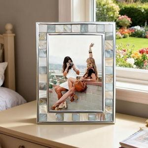 Silver Plate Picture Frame Mother of Pearl