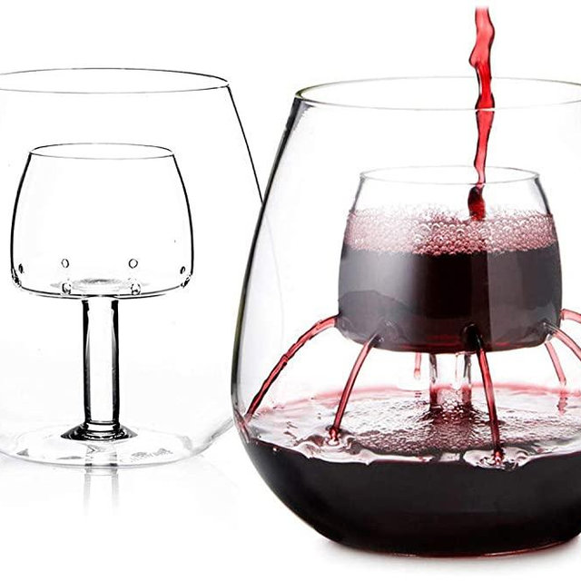 Stemless Aerating Wine Glasses by Chevalier Collection (Set of 2) - Wine Aerator