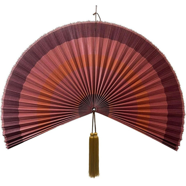 ChumDecor Fan Wall Decor,Japanese Chinese Wall Fans Decor, Boho Hanging Headboard,Decorative Folding Fan for Over Bed Decorations (Terracotta, 48inch)