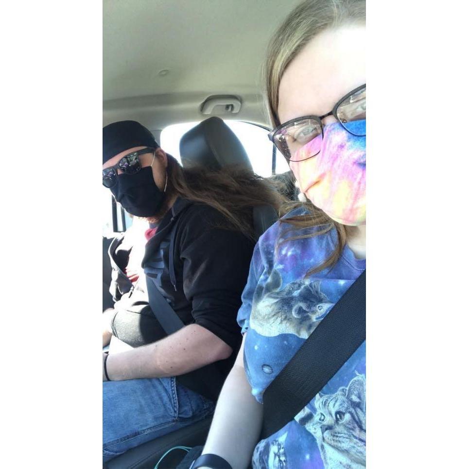 Masked up for a Walmart trip during the pandemic 2020