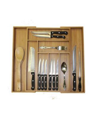 Oceanstar - 5-Piece Bamboo Expandable Drawer Utensil Organizer Set