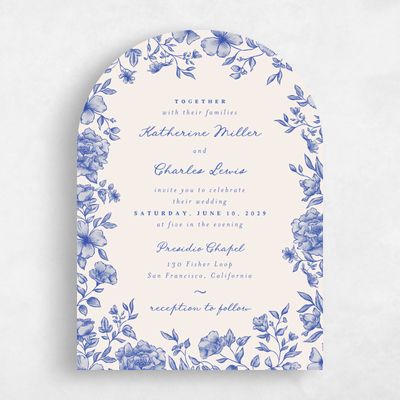 Blue Arch Wedding Invitation - Sogno Classic