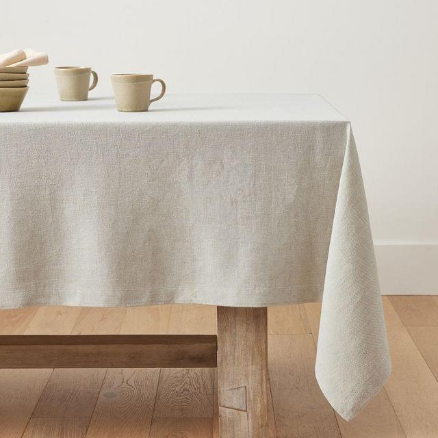Mason Rectangle Tablecloth, 70x108", Flax