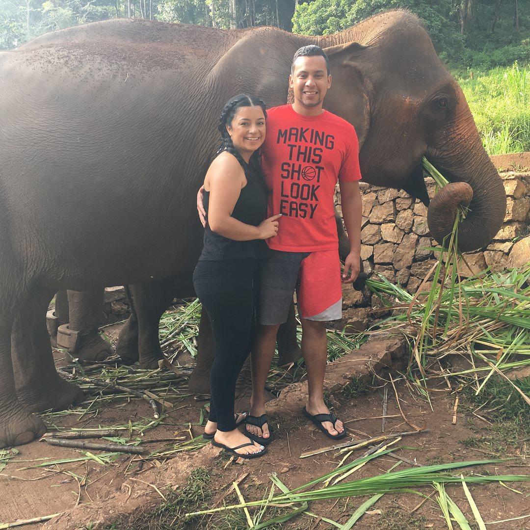 Got to be with the elephants in Chiang Mai. Orlando had strep throat the day before but we didn’t know, Fatima got it the following week in Phuket.
