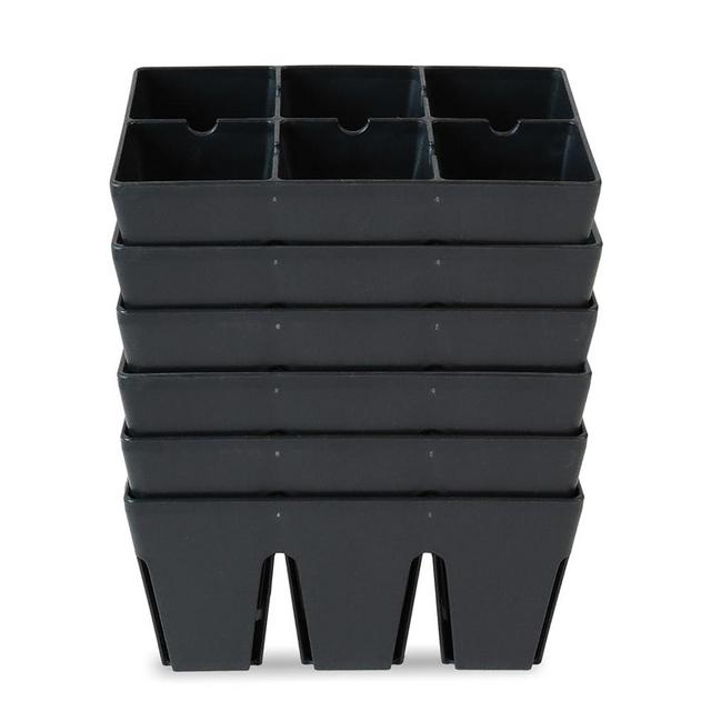 Epic Gardening Reusable Seed Starter Tray - 6 Cell/6 Seedling Starter Trays - Easy Watering, Indoor Greenhouse, Plant Starter, Gardener-Friendly for Seedlings | UV-Treated & BPA-Free - Black