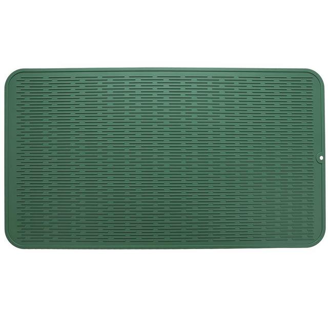 MicoYang Silicone Dish Drying Mat for Multiple Usage,Easy clean,Eco-friendly,Heat-resistant Silicone Mat for Kitchen Counter or Sink,Refrigerator or Drawer Liner Green XXXXL 32 inches x 18 inches