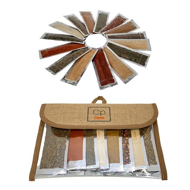 Cpise Organic Spice Starter Set - 15 Basic Spices & Seasonings: Basil, Cayenne, Cinnamon, Cumin, Dill Garlic, Ginger, Honey Crystals, Italian, Onion, Oregano, Paprika, Red Chili, Rosemary, Thyme