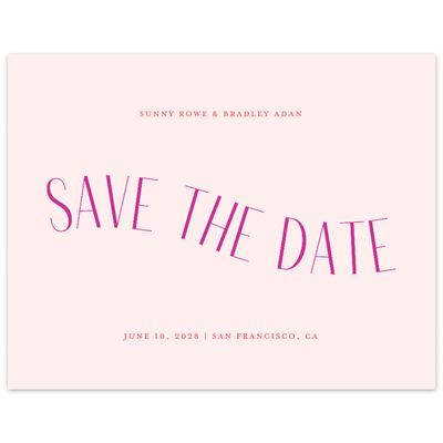 Lightest Blush, Pink Wedding Digital Save the Date - Lark Landscape