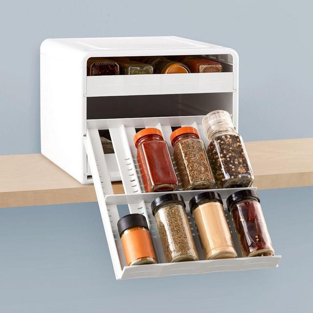 Spicestack Spice Bottle Organizer, White