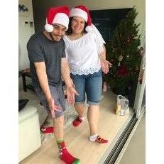 Our first Christmas Day spent together. Mikey was a very good sport about it.