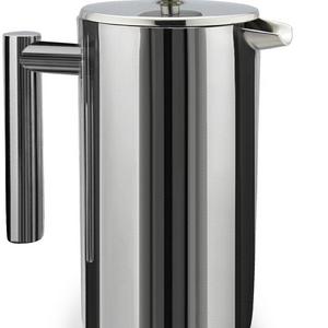SterlingPro - French Press Double-Wall Stainless Steel Mirror Finish (1L) Coffee/Tea Maker: Double-Screen System 100% No Coffee Grounds Guarantee, 18/10 Stainless Steel, Rust-Free, Dishwasher Safe,