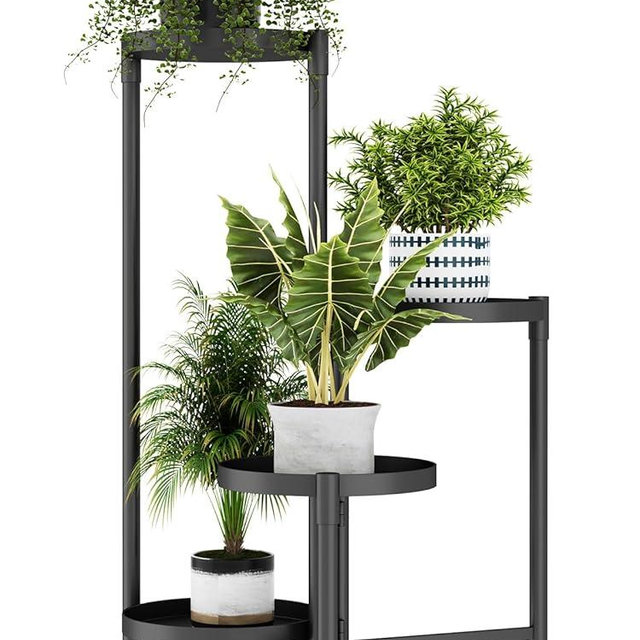 Atpddpey 4 Tier Plant Stand Indoor | Metal Flower Pot Shelf for Multiple Plants | Heavy Duty Corner Potted Holder for Balcony, Bedroom, and Outdoor Garden Decor