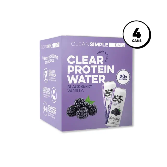 Clean Simple Eats Clear Protein Water Blackberry Vanilla - 4pk/16 fl oz Cans