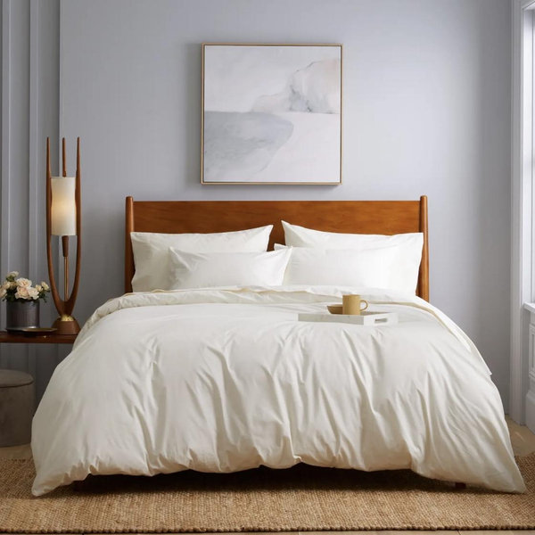 Classic Organic Percale Duvet Cover Ivory