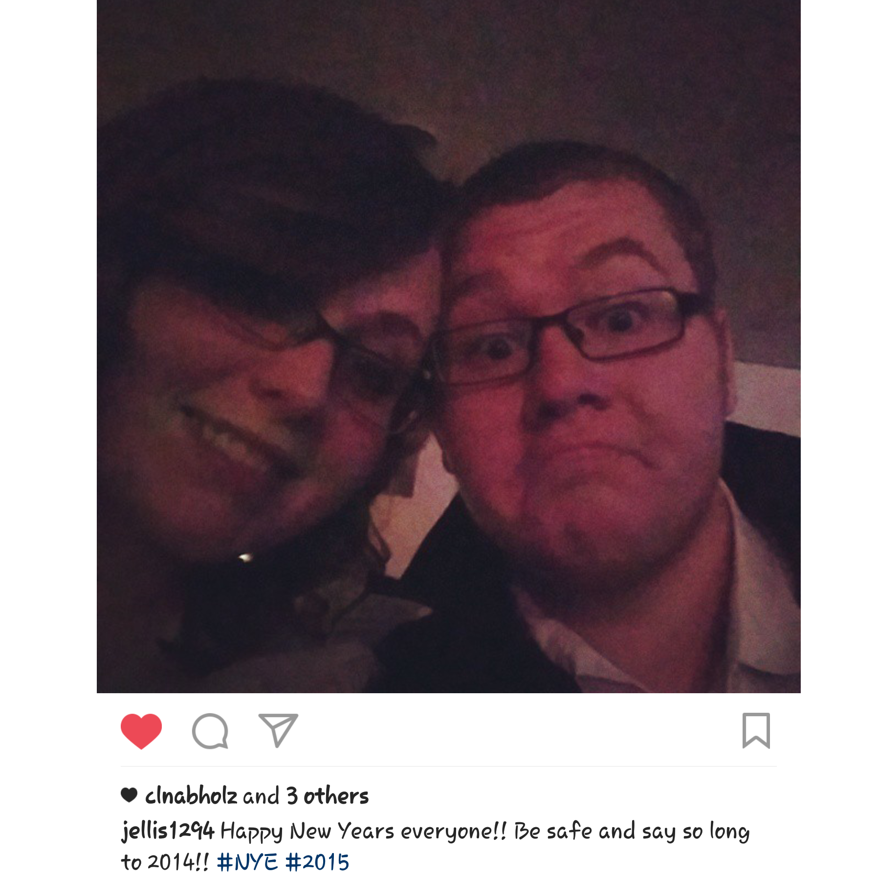 Our first photo together; low quality picture, high quality evening.