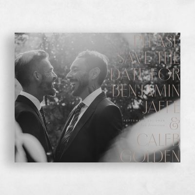 Rich Taupe, Beige Wedding Save the Date - Mendoza Photo