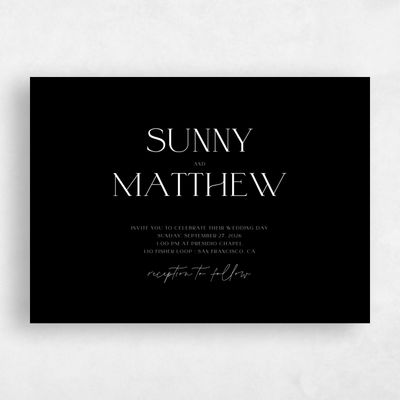 Black Wedding Invitation - Blonshine Landscape