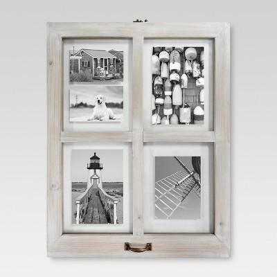 4 Opening Windowpane Frame - White Wash