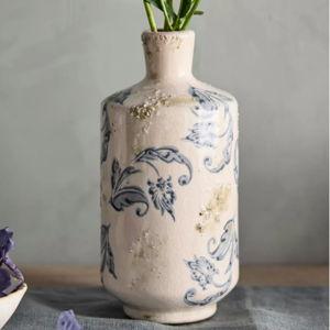 Scrollwork Ceramic Vase, Tall