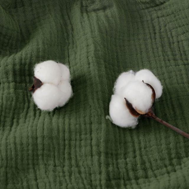 Bedsure 100% Cotton Muslin King Size Blanket for Bed - 4-Layer Breathable and Lightweight Muslin Blanket for Summer, Soft Gauze Fall Blanket, Olive Green, 108x90 Inches