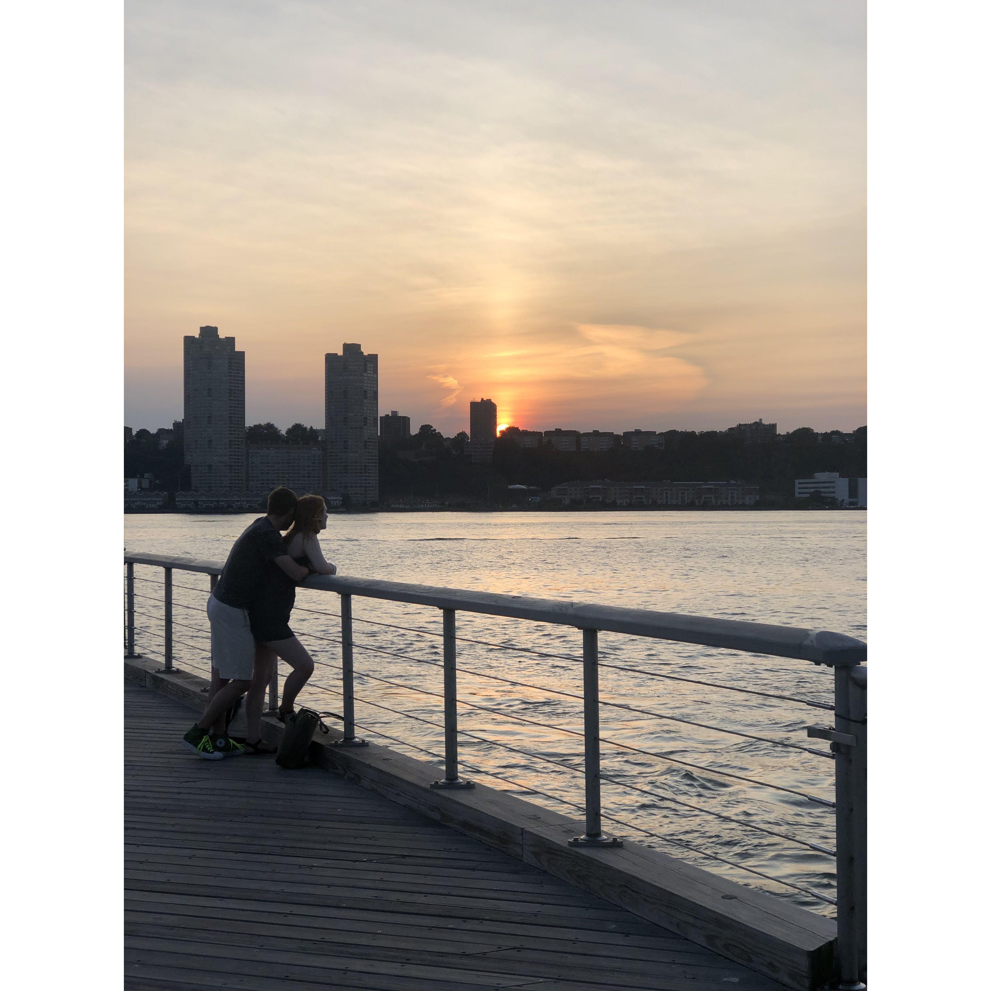 One of the first photos taken of us, by a stranger, at the 79th St. Boat Basin! (July 2018)