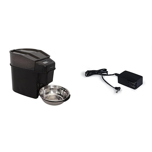 PetSafe Healthy Pet Simply Feed Automatic Cat and Dog Feeder with Stainless Steel Bowl, Holds Dry Cat and Dog Food