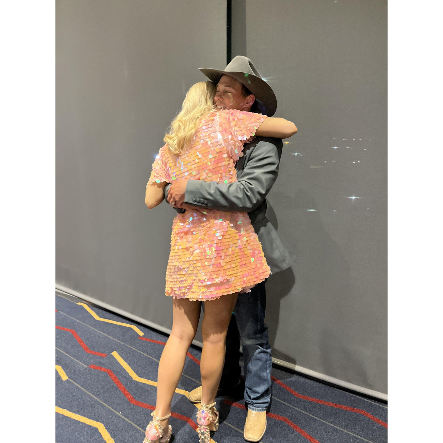 Didn't wanna let go! Good thing I didn't win so we can get married already!