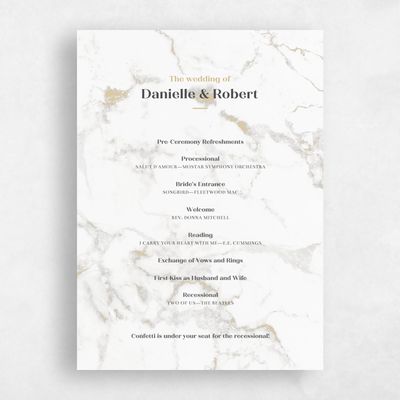 White Standard Wedding Program - Benton