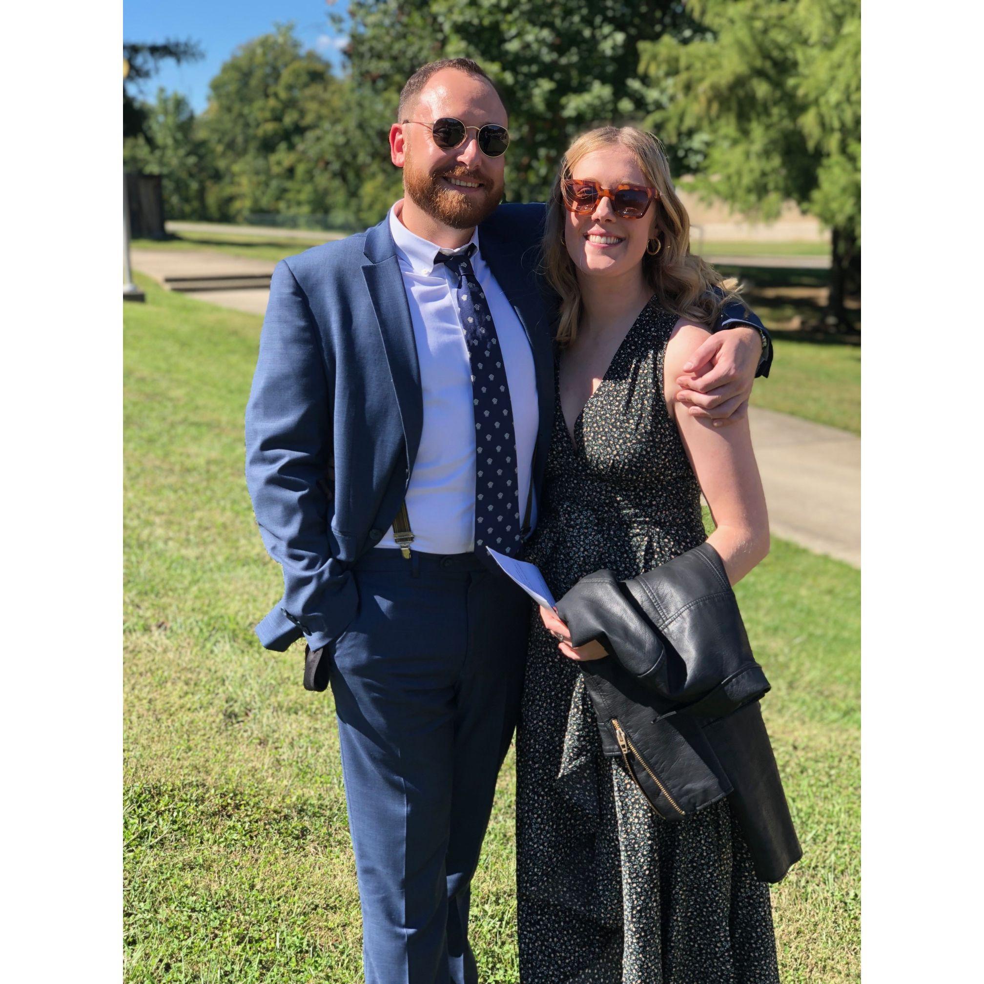 Dressed up to celebrate our friends Molly & Adam's wedding