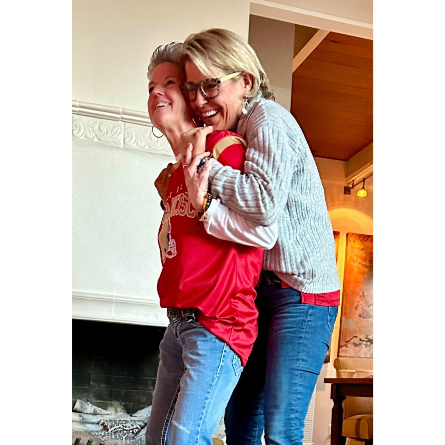Enjoying the 49ers in the Superbowl with some halftime dancing. Two weeks after our first date and we already knew we were meant to be together forever.