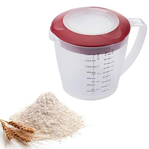 Westmark Multipurpose Measuring Cup and Mixing Pitcher with Splash Guard, 47-Ounce (Red)