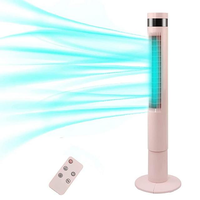 Antarctic Star Tower Fan Portable Electric Oscillating Fan Quiet Cooling Remote Control Standing Bladeless Floor Fans 3 Speeds Wind Modes Timer Bedroom Office (43 inch, Pink)