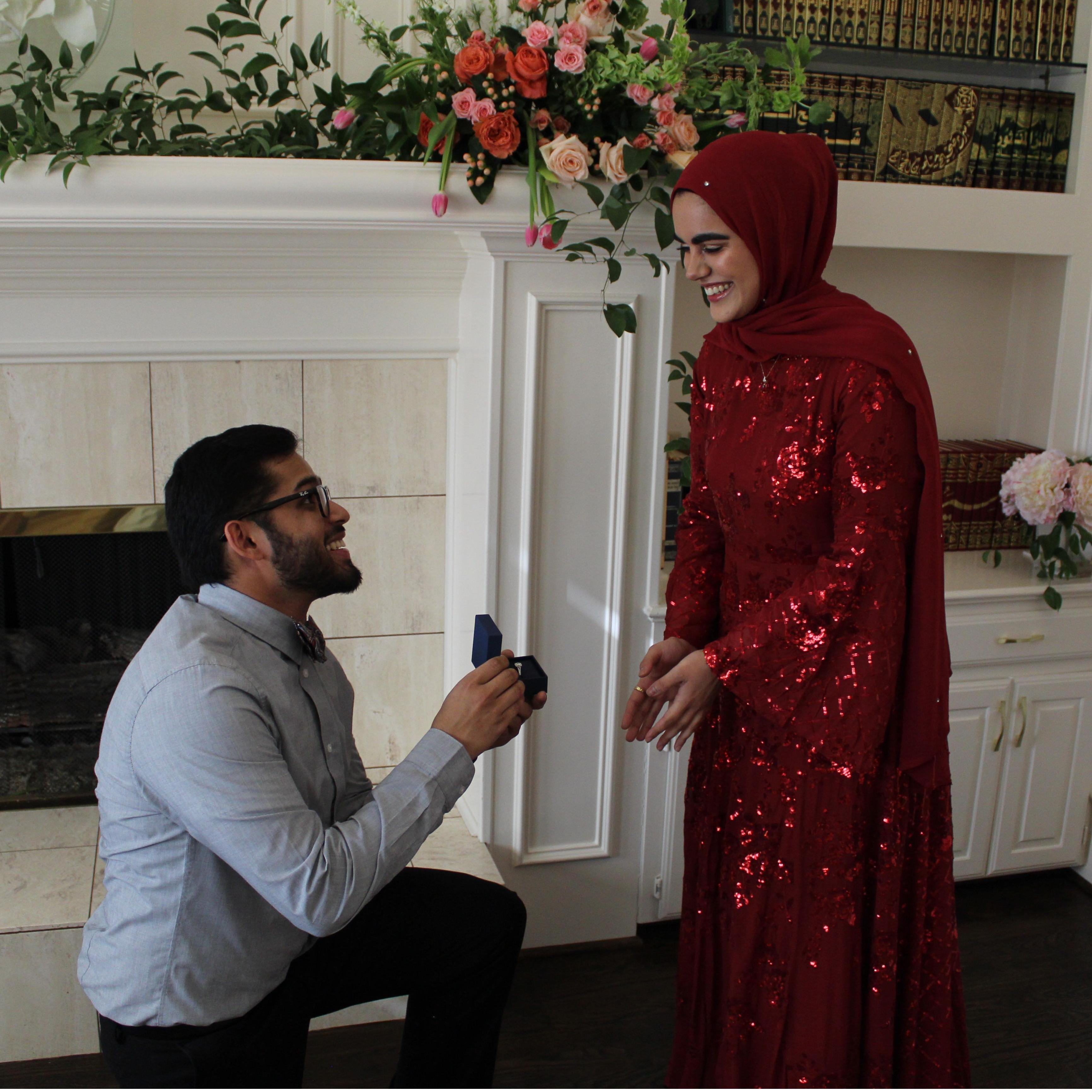 The totally not staged engagement