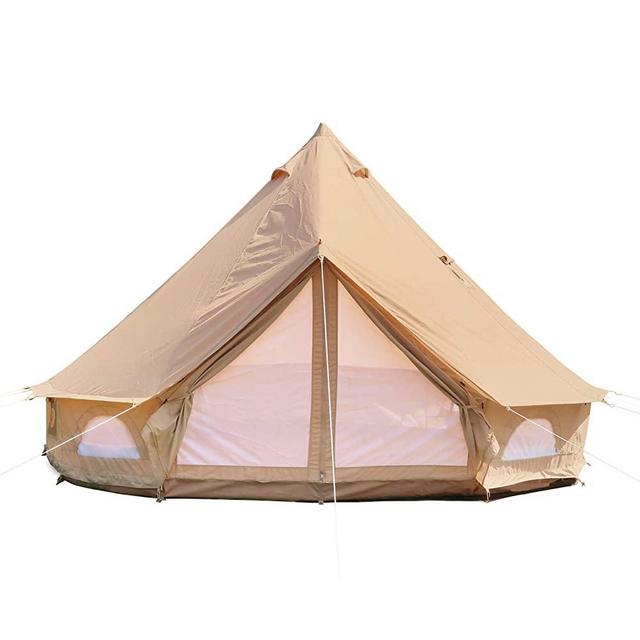 DANCHEL OUTDOOR Cotton Canvas Yurt Tent with 2 Stove Jacks, Glamping Tents for Camping(Top and Wall)