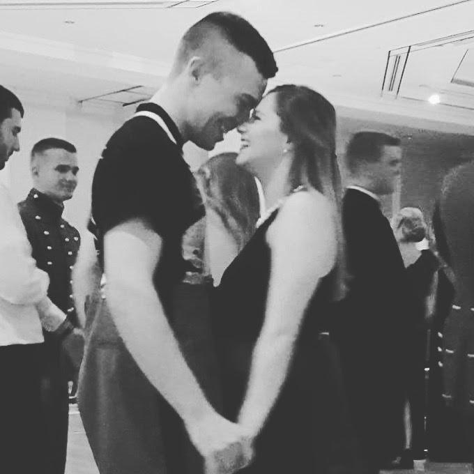 December 2016 - At the All Academy Ball in Boston, we were having a blast dancing when Clay's Dad, Paul, snapped this photo of us!