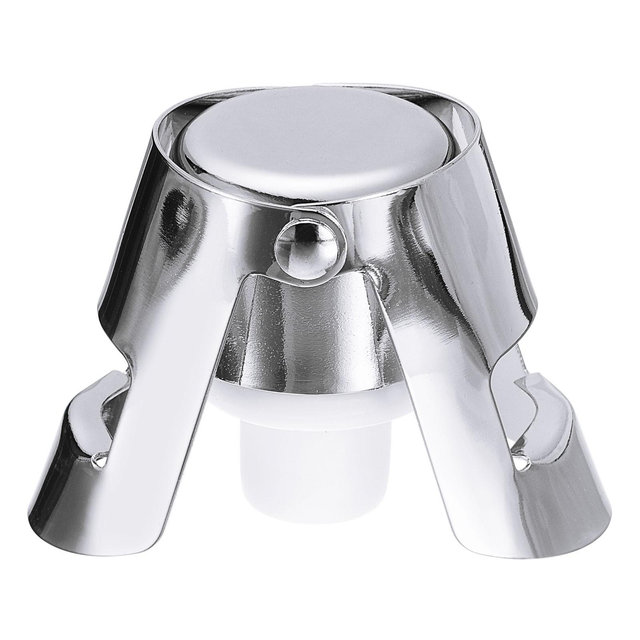 Unique Bargains Reusable Vacuum Stainless Steel Wine Stoppers for Champagne Beer Silver