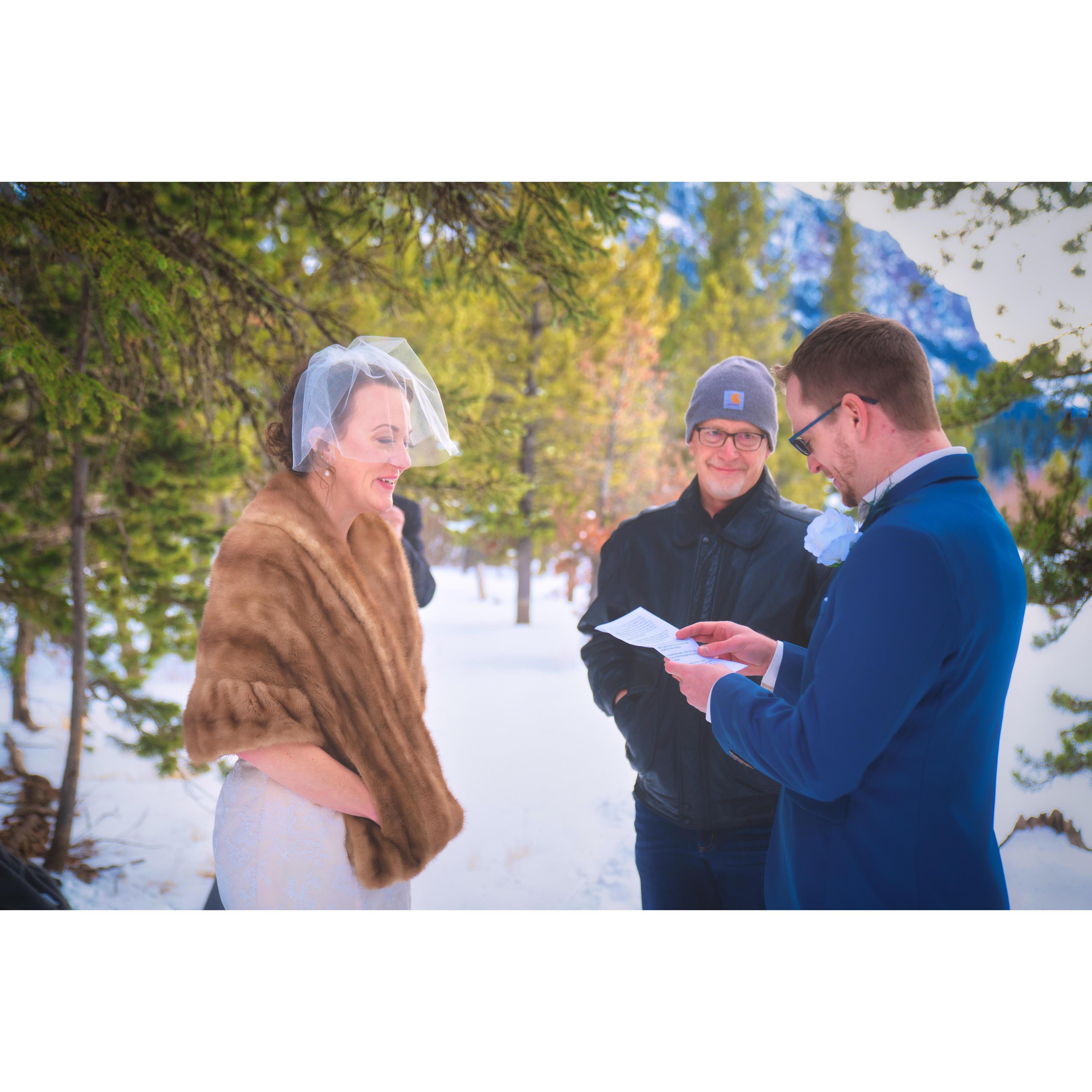 Colin saying his vows