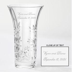 Vera Wang Engraved Crystal Leaf Vase