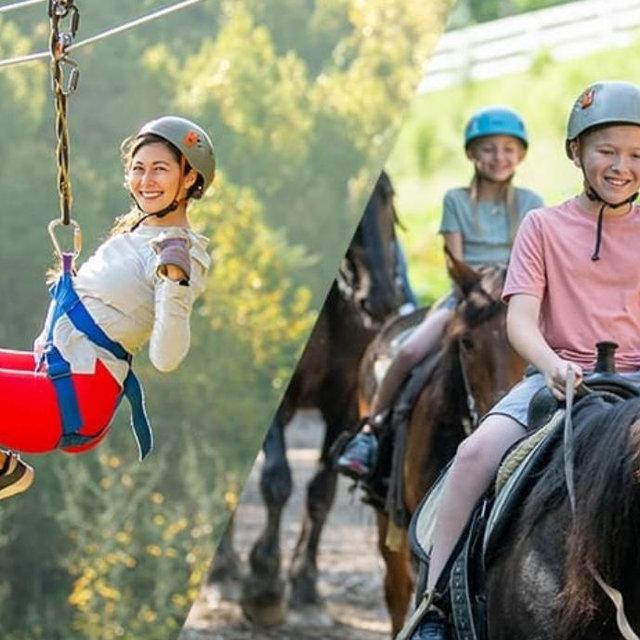 An afternoon of ziplining & horse back riding