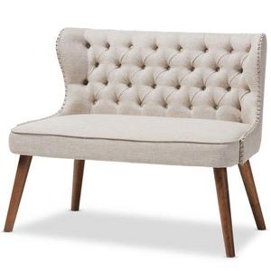 Sempronius Wood Upholstered Button-Tufting Loveseat