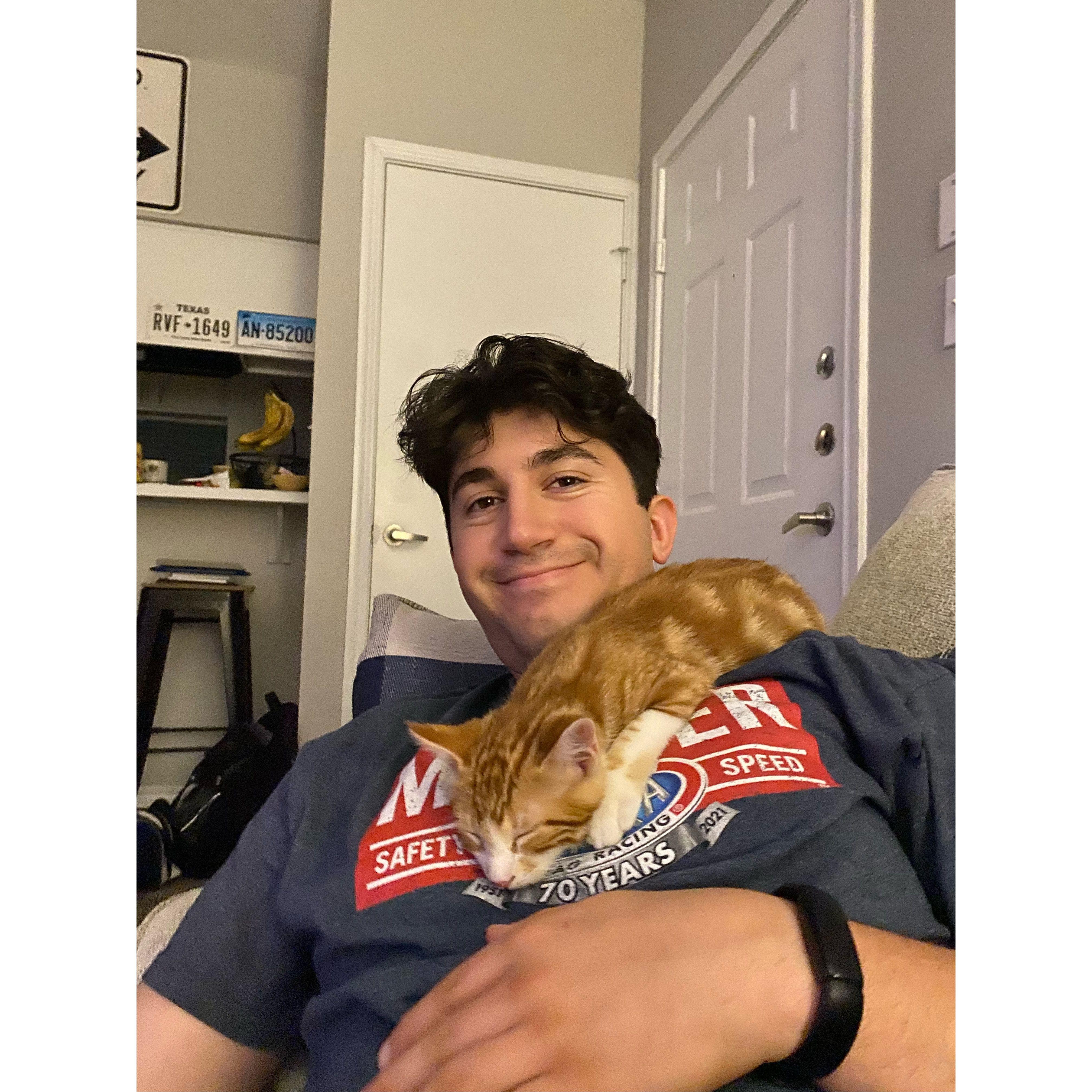 the night we got home from adopting Biscuit
