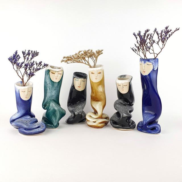 Sleeping Bud Vases, Ceramic Vases, Pottery...