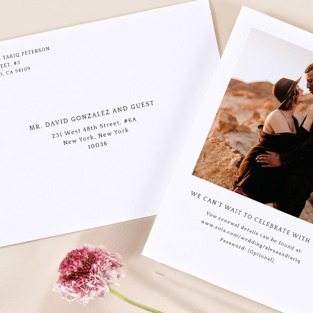 Octavia Elopement | White | Zola Wedding Invitations